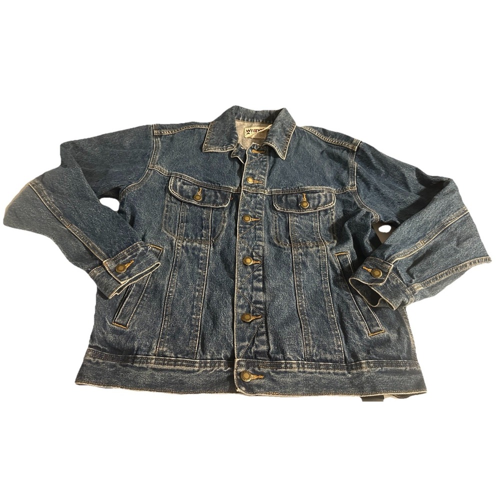Vintage Wrangler Rugged Wear Denim Trucker Jacket M Unisex‎ L Blue Y2K